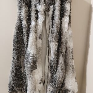 CAbi Black and White Faux Fur Scarf
